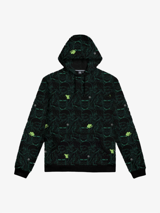 AoT Pattern Hoodie black felpa con cappuccio