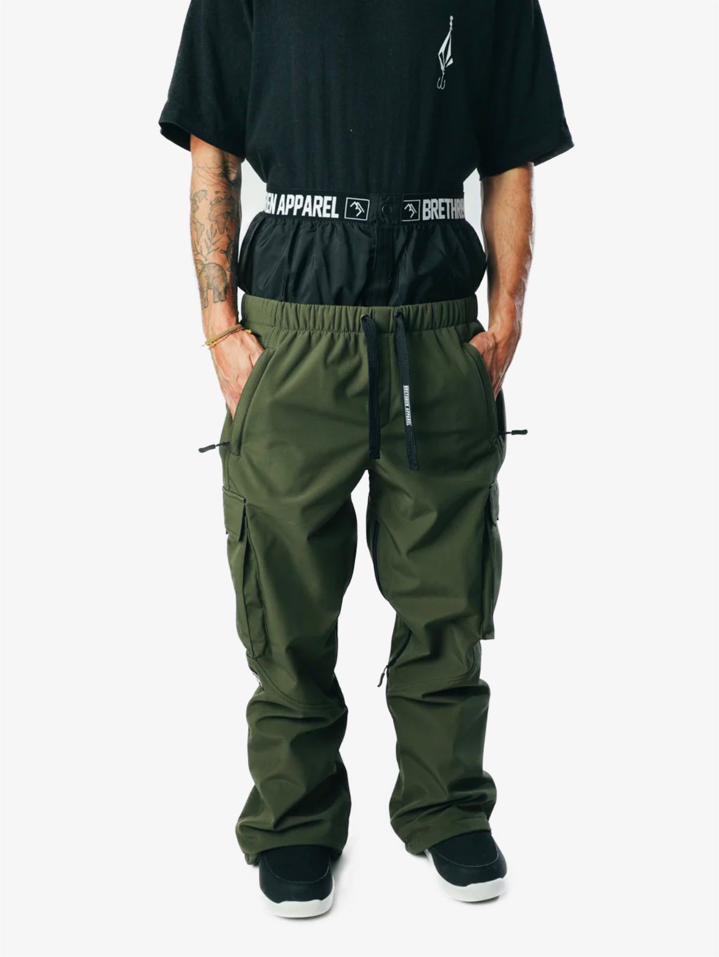 Access Cargo Trooper snowboard pants olive green pantaloni