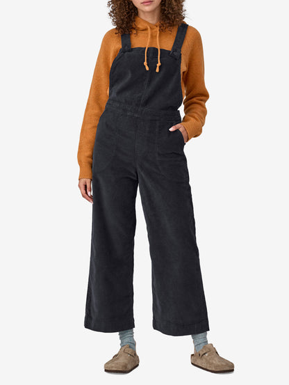 Women's Stand Up Cropped Corduroy Overalls pitch blue salopette donna