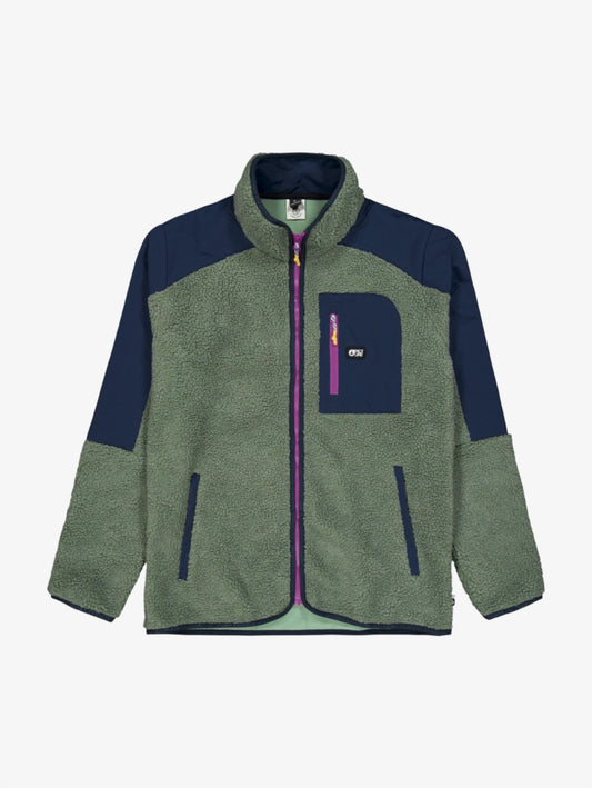 Quilchena Zip Fleece Green Spray Dark Blue