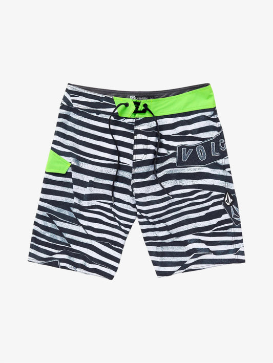 Lido Stripe Mod 20" boardshort Black